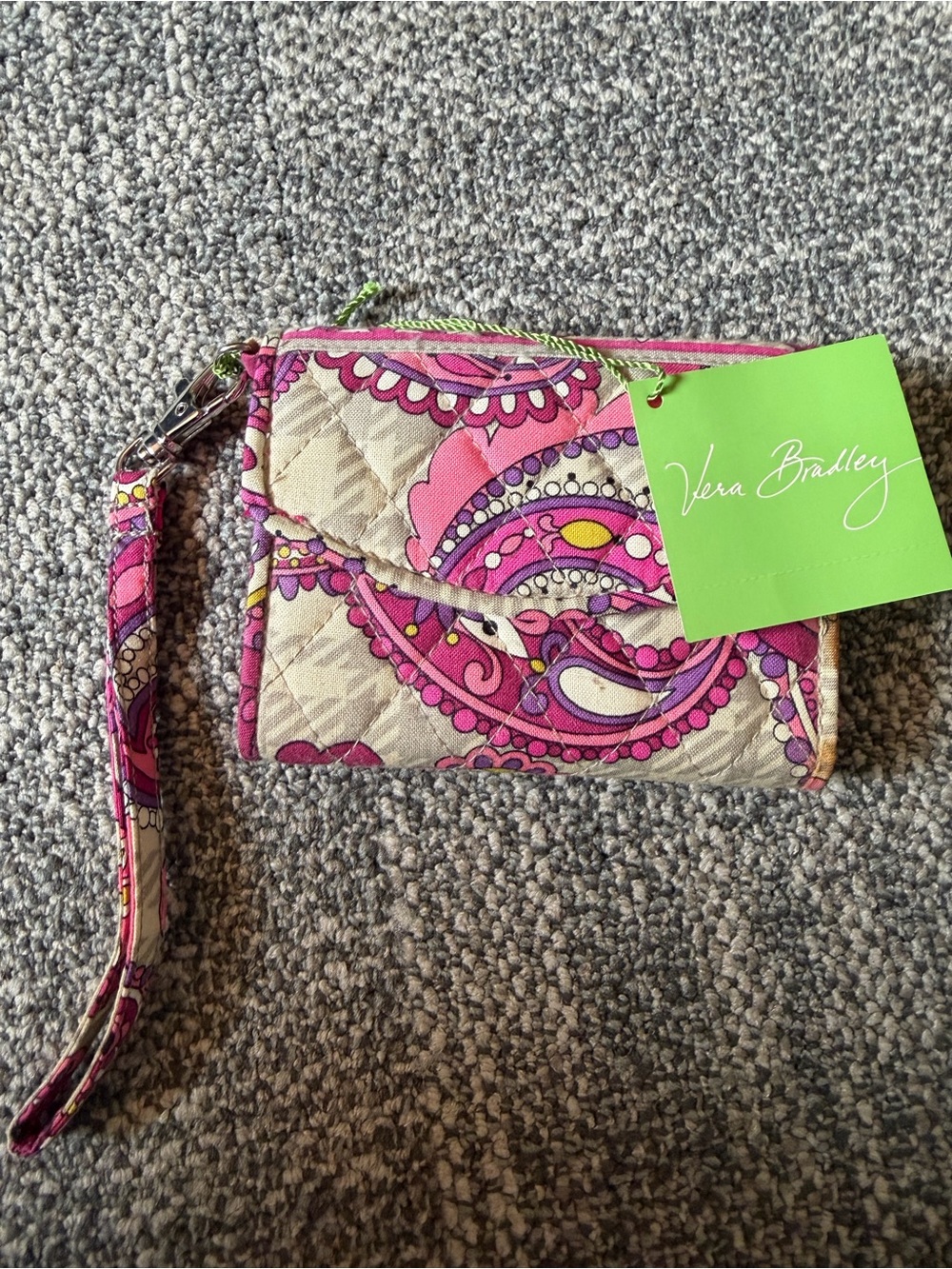 NWT Vera Bradley Super Smart Wristlet Paisley Meets Plaid #12556-128